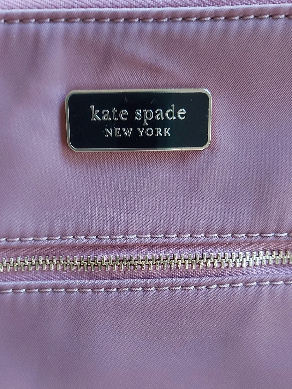 kate spade pink cosmetic pouch with gold hardware